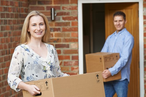 Central London office move logistics with desks, files, and transport preparation
