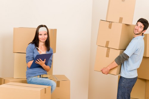 Illustration of a Westminster removal service managing a city relocation