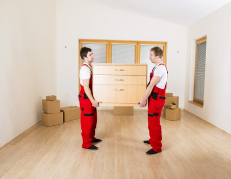 A Westminster house removal team preparing for unloading